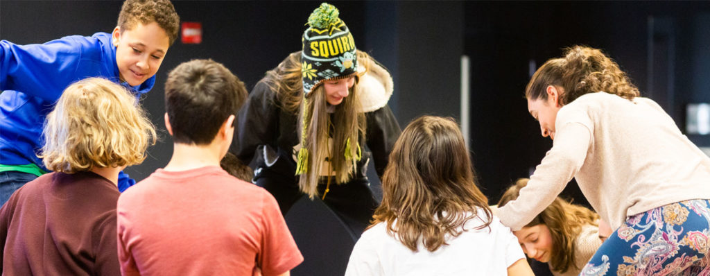 Students at black box theater at The Sycamore School in Arlington